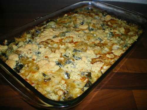 Crumble de courgettes et aux deux fromages