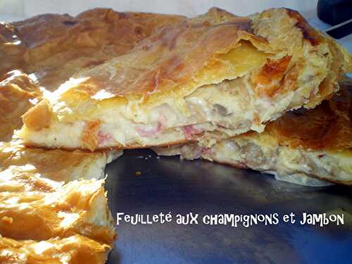 Feuilleté aux champignons et jambon