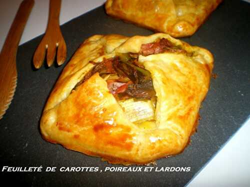 Feuilletés de carottes, poireaux et lardons