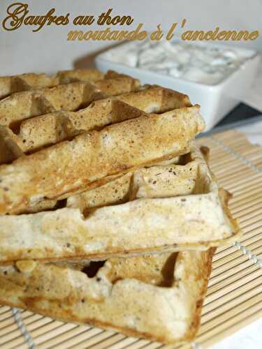 Gaufres au thon et la moutarde à l'ancienne