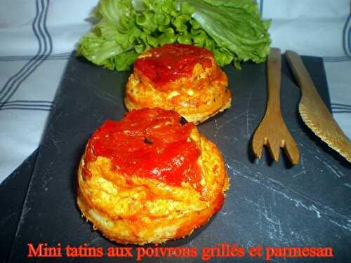 Mini tatins aux poivrons grillés et parmesan