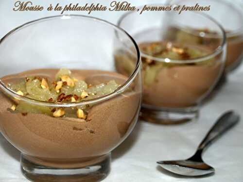 Mousse à la philadelphia Milka , pommes et pralines + Partenaire