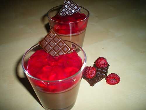 Panna cotta au chocolat et aux framboises