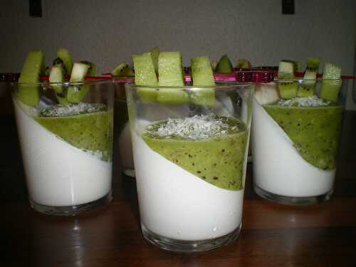 Panna cotta aux lait de coco et kiwi