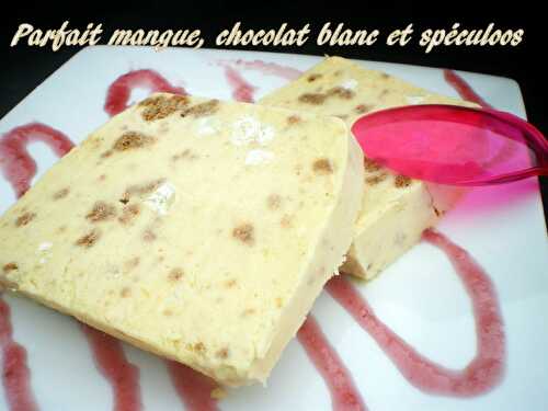 Parfait à la mangue, chocolat blanc et spéculoos