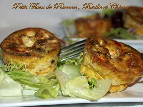 Petits flans de poivrons ,basilic et chèvre