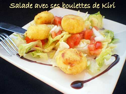 Salade avec ses boulettes au Kiri