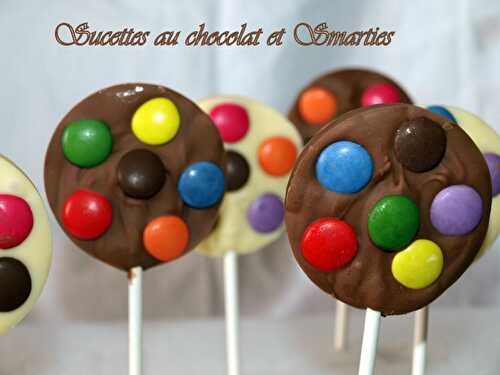 Sucettes au chocolat et smarties