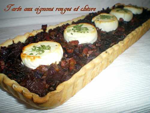 Tarte aux oignons rouges et chèvre