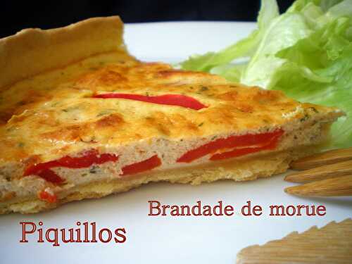 Tarte aux piquillos et à la brandade de morue