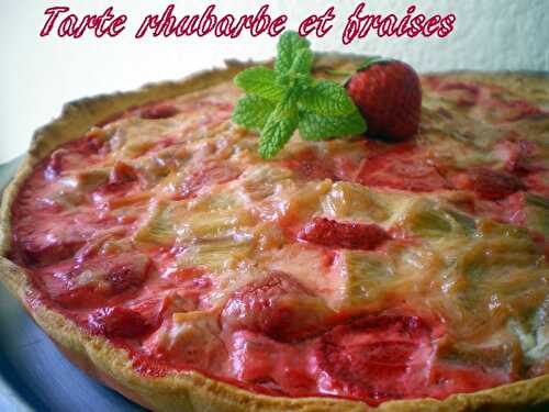 Tarte rhubarbe et fraises