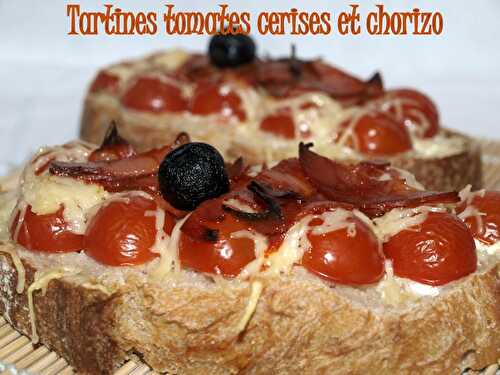 Tartines tomates cerises et chorizo