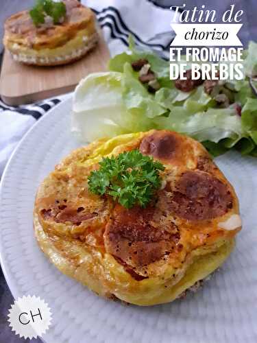 Tatin de chorizo et fromage de brebis