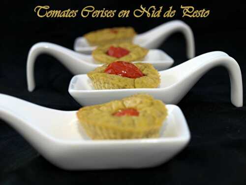 Tomates cerises en nid de pesto