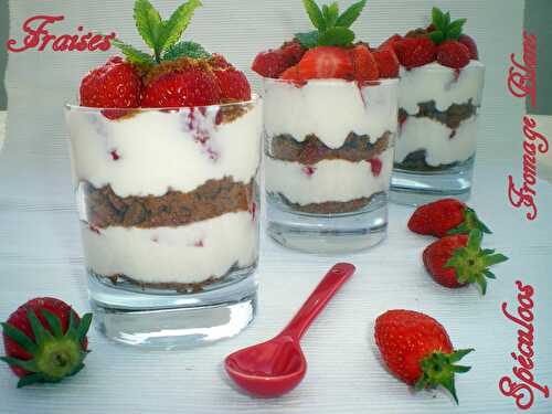 Verrine fraises, fromage blanc et spéculoos