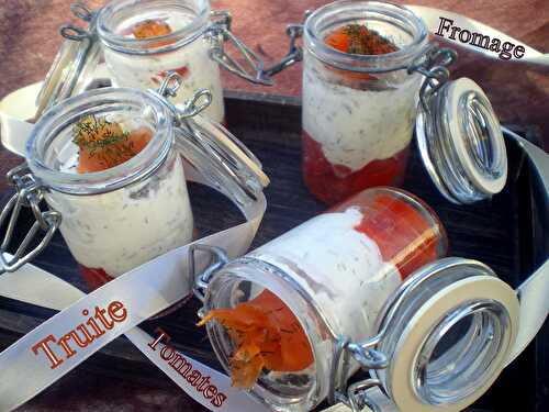 Verrine tomate, fromage et truite