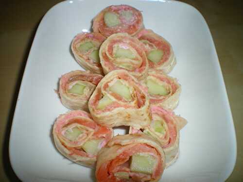 Wraps au saumon et concombre