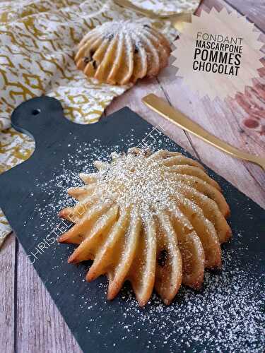 Fondant au mascarpone , pommes et chocolat