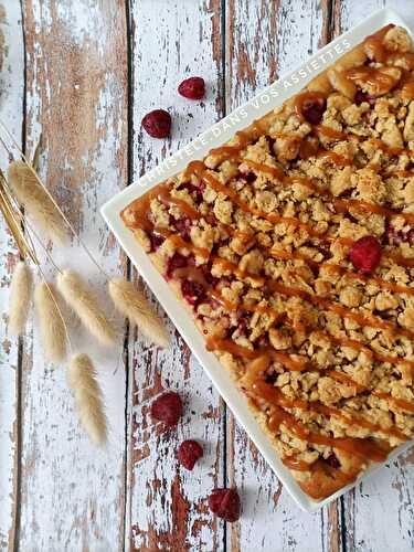 Crumb Cake framboises et caramel au beurre salé