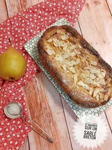 Tarte poires et amandes sur un sablé breton