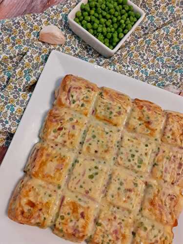 Brownies salés petits pois et bacon