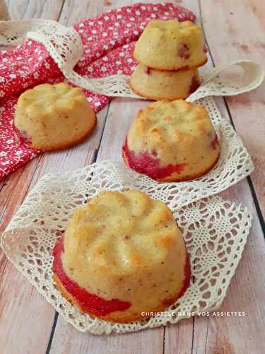 Moelleux chocolat blanc , noisette et framboises