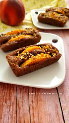 Financiers au chocolat et pêches