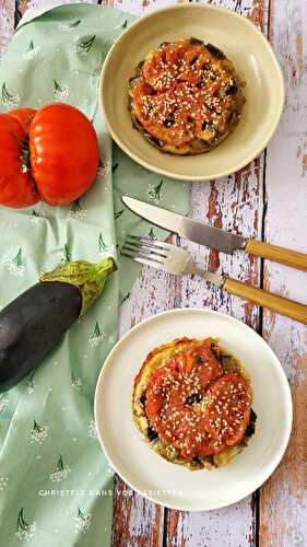 Tatin d'aubergines , tomates et reblochon