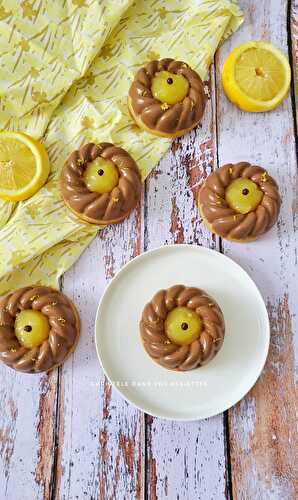 Madeleines au citron et coque chocolat caramel