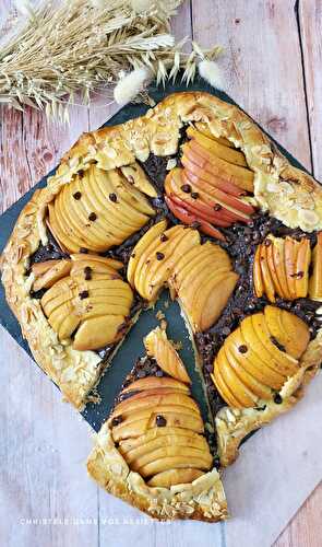 Tarte rustique pommes et chocolat