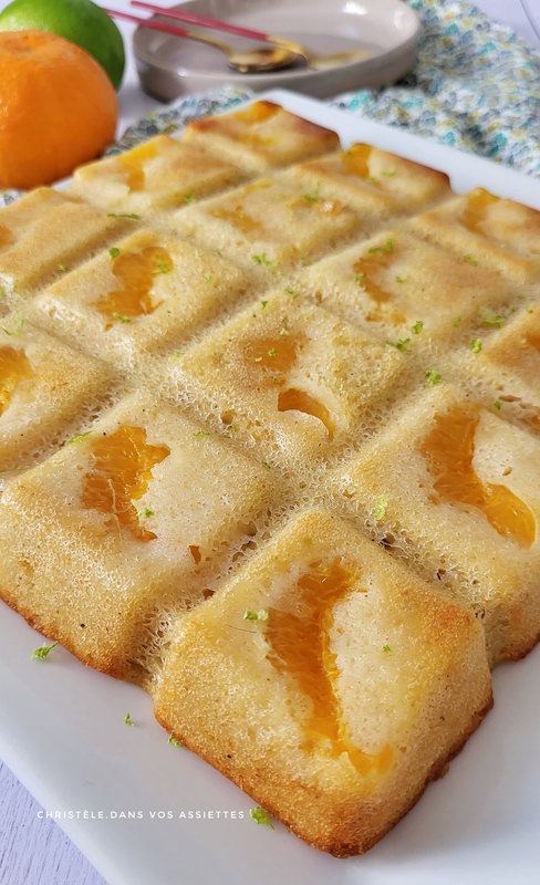 Gâteau au fromage blanc ,clémentines et citron vert 