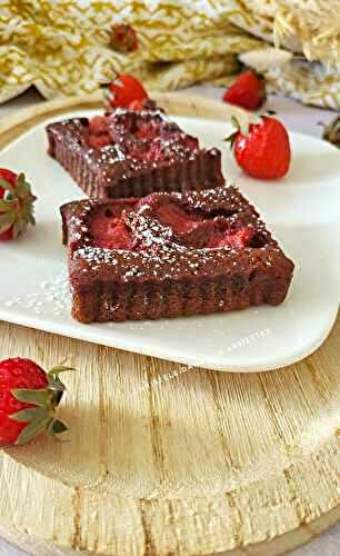 Fondant chocolat et fraises 