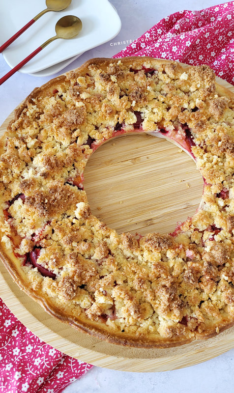 Tarte crumble aux prunes et noix de coco