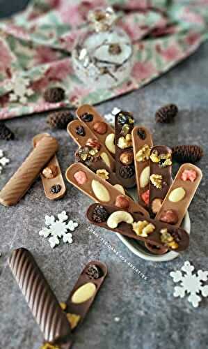 Mendiants allongés Chocolat / caramel 
