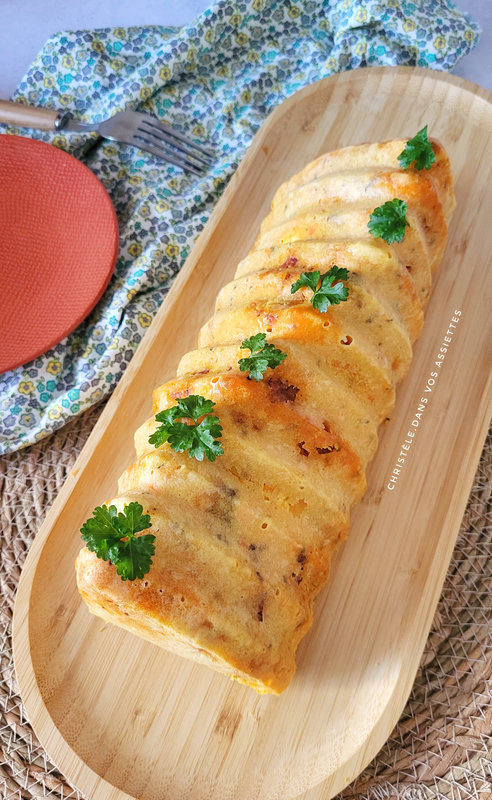 Cake au carotte ,chorizo et chèvre 