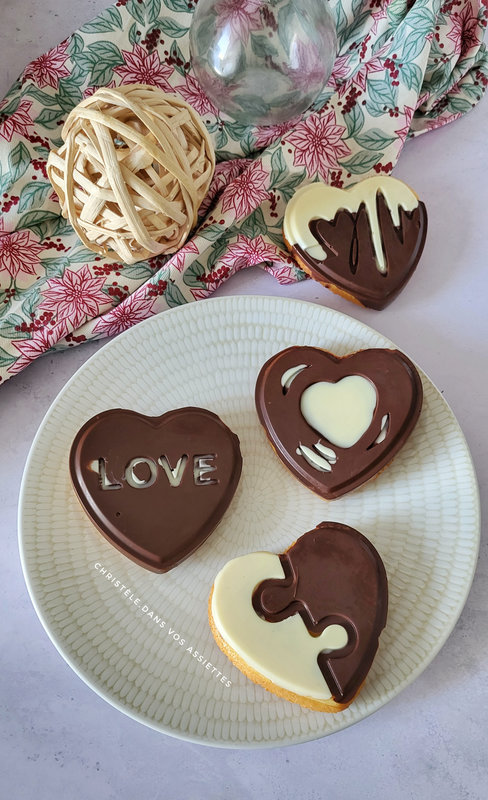 Cœurs aux deux chocolats et orange 