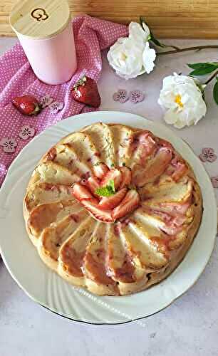 Gâteau fondant à la fraise , amandes et mascarpone 