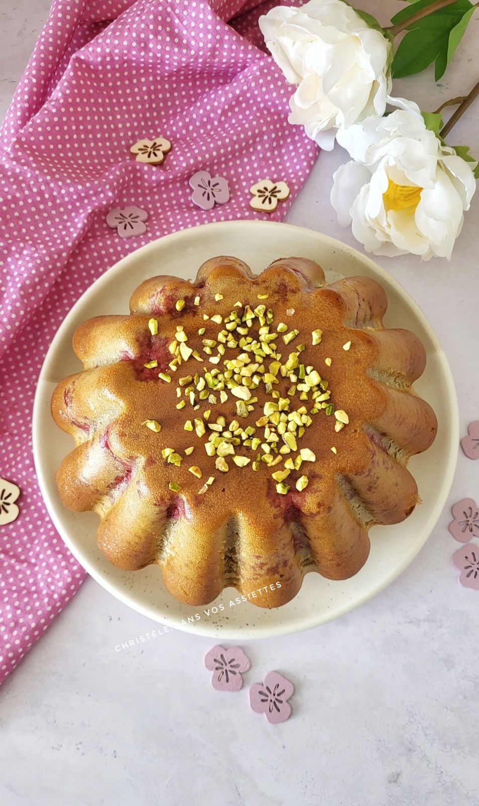 Moelleux pistache et framboises 