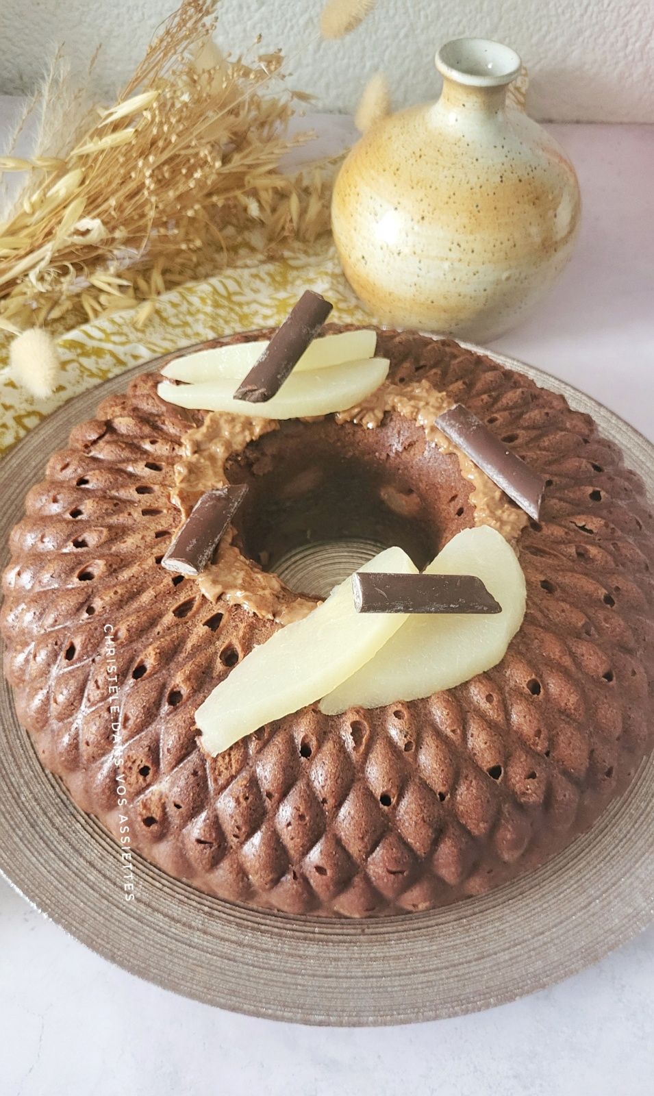 Moelleux chocolat et poires 