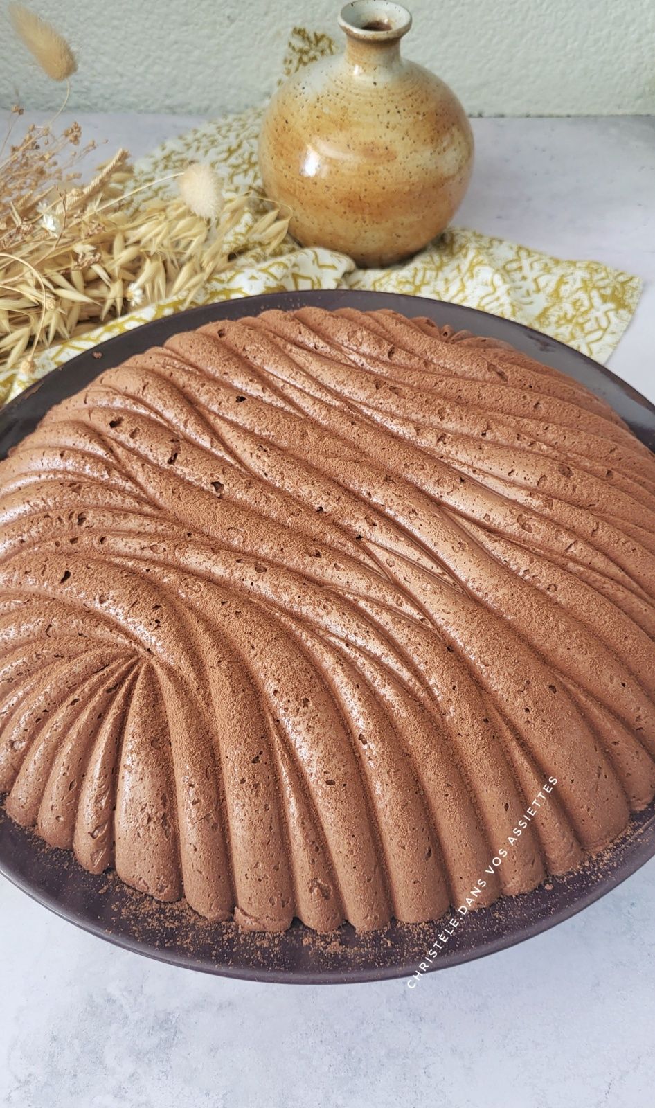 Gâteau mousse du chocolat et poires 