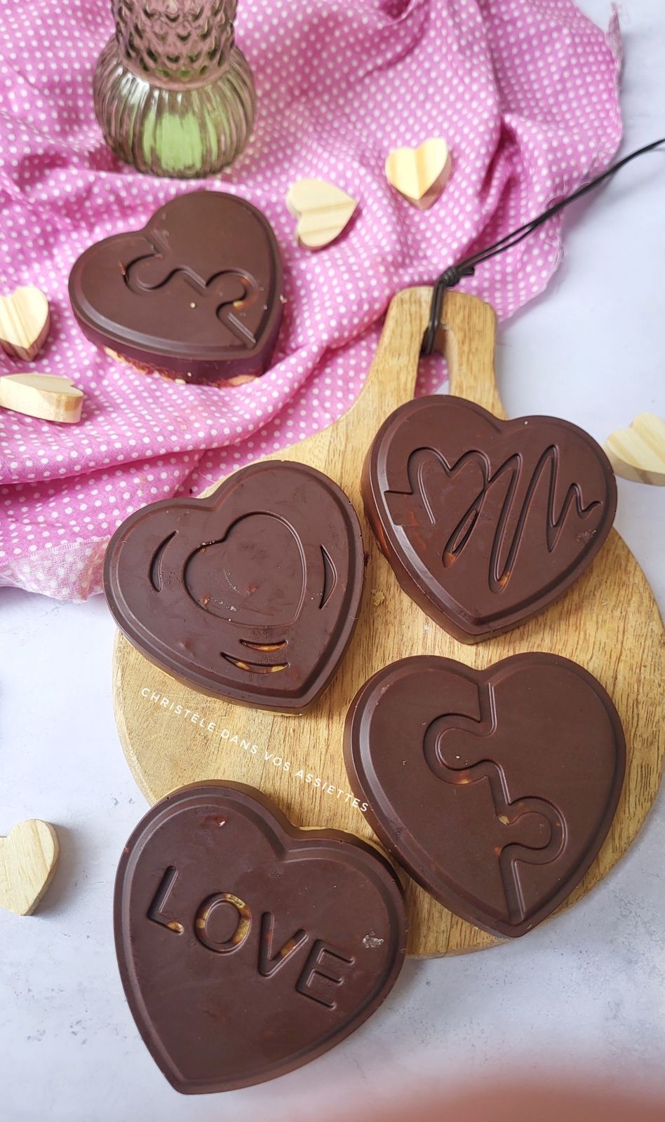 Cœurs pistache Dubaï et Chocolat  