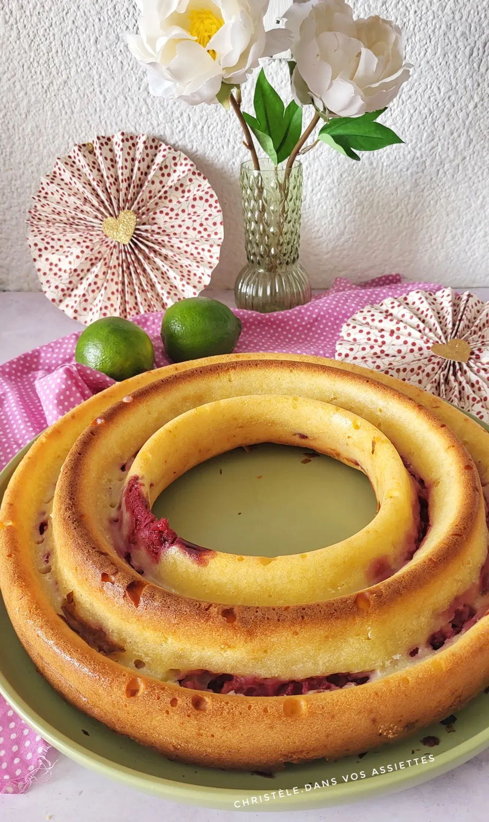 Moelleux mascarpone , framboise et citron vert 