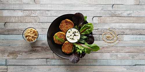 Galettes de quinoa, carottes, courgettes et parmesan