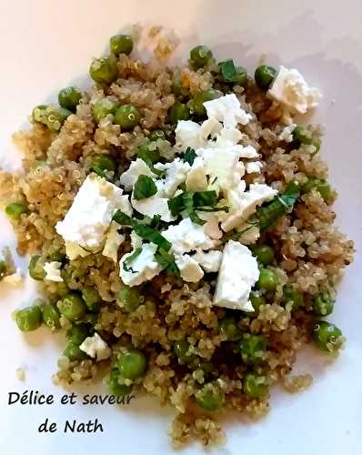 Quinoa aux petits pois et à la féta