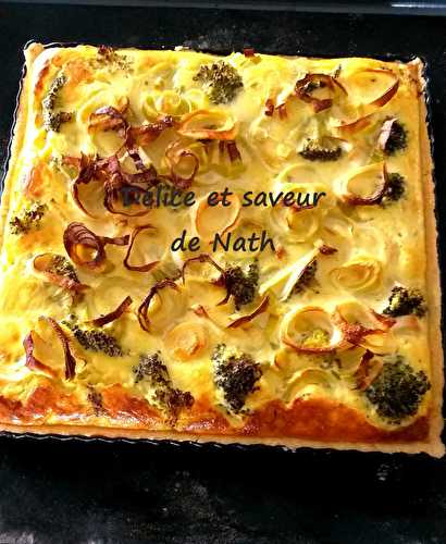 Tarte gourmande saumon brocolis poireaux