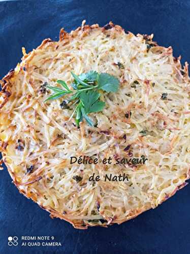 Gateau de pommes de terre au magret séché