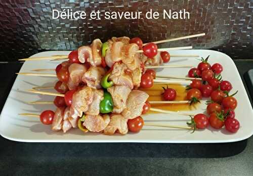 Brochettes de pouletmariné