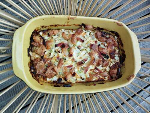 Clafoutis de courgettes au fromage de chèvre chorizo