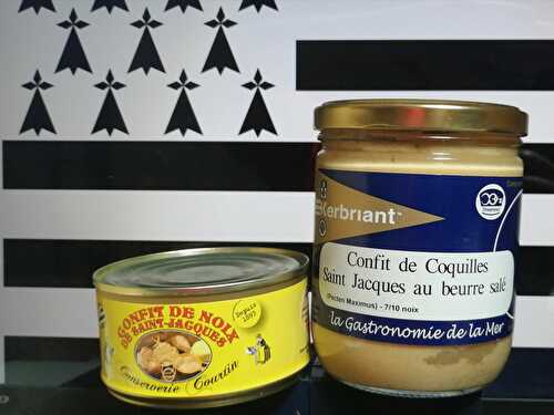Comparatif confit de noix de Saint Jacques - Ouest Délices - Gourmandises de la côte ouest de la France