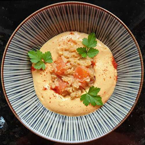 Recette de houmous de lentilles corail et carottes